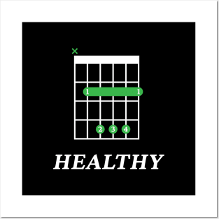 B Healthy B Guitar Chord Tab Dark Theme Posters and Art